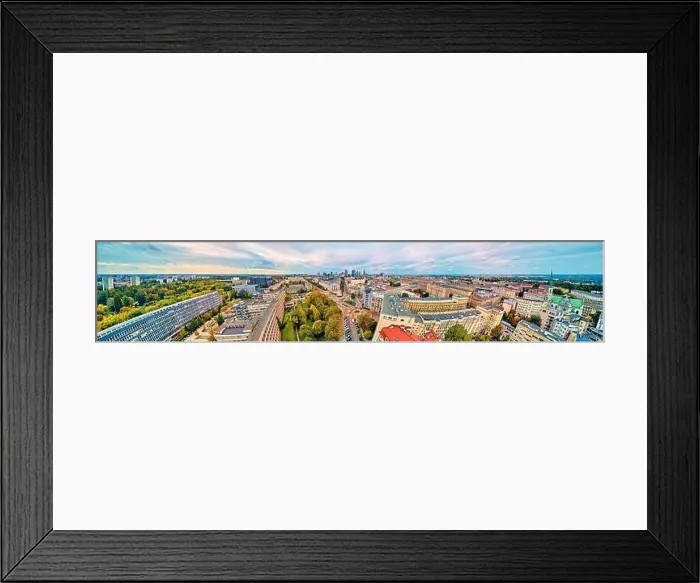 Framed Print : Beautiful panoramic aerial drone view to The Main Building of the Warsaw University of Technology - the historic