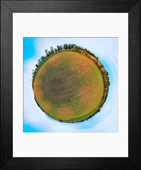 Framed Print : Beautiful 360 panoramic little planet aerial drone view to Bialowieza Forest - one of the last Framed Print : Beautiful 360 panoramic little planet aerial drone view to Bialowieza Forest - one of the last