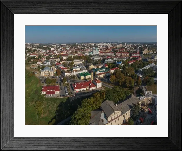 Framed Print : tourist city of Grodno in Belarus. shot on a drone Framed Print : tourist city of Grodno in Belarus. shot on a drone