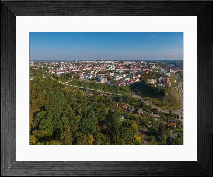 Framed Print : tourist city of Grodno in Belarus. shot on a drone Framed Print : tourist city of Grodno in Belarus. shot on a drone