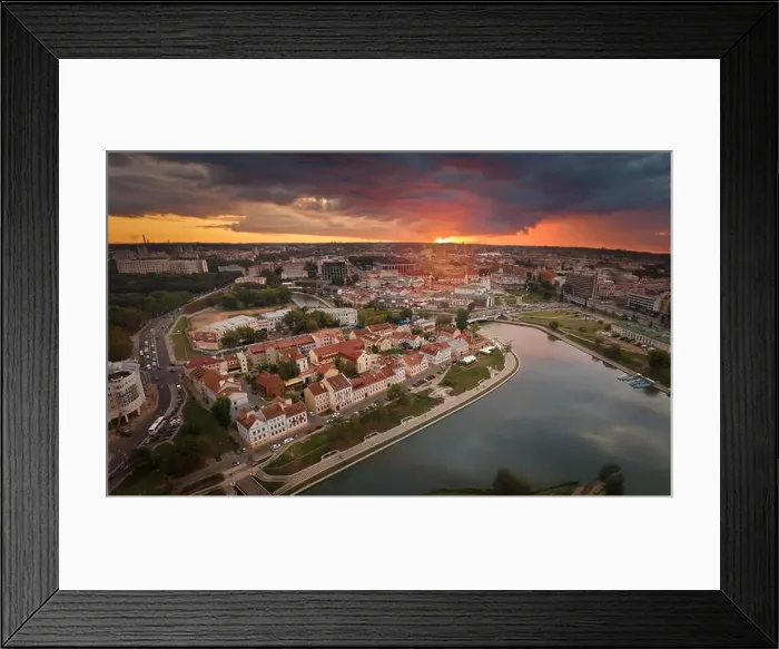 Framed Print : Minsk city center. Bird's-eye. Drone shot Framed Print : Minsk city center. Bird's-eye. Drone shot