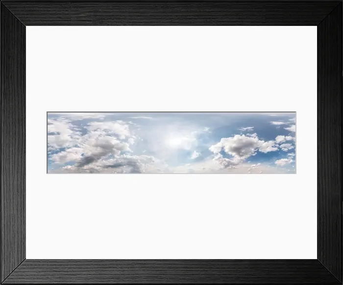 Framed Print : Seamless cloudy blue sky hdri panorama 360 degrees angle view with zenith Framed Print : Seamless cloudy blue sky hdri panorama 360 degrees angle view with zenith