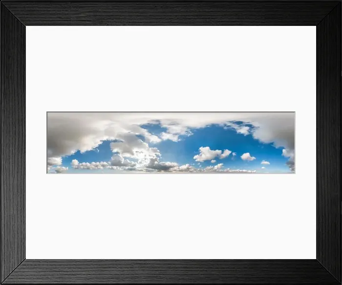 Framed Print : Seamless cloudy blue sky hdri panorama 360 degrees angle view with zenith Framed Print : Seamless cloudy blue sky hdri panorama 360 degrees angle view with zenith