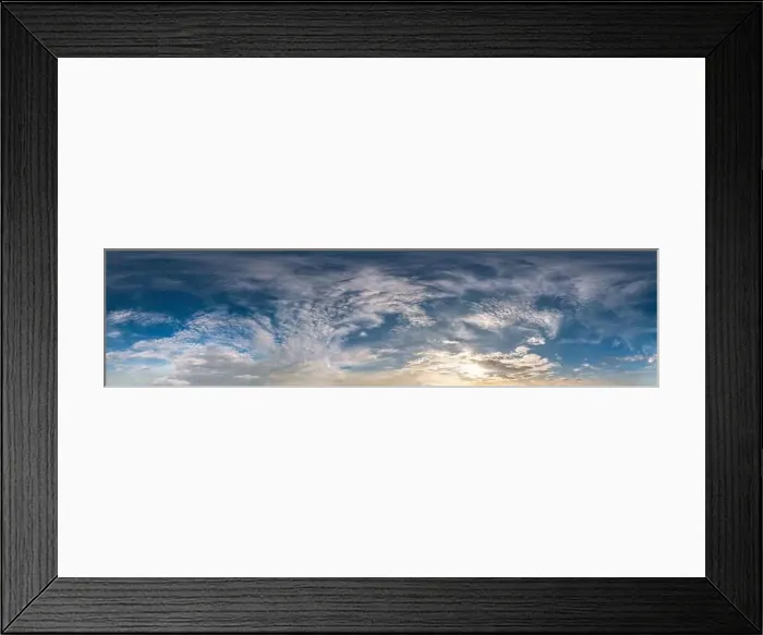 Framed Print : Seamless cloudy blue sky hdri panorama 360 degrees angle view with zenith Framed Print : Seamless cloudy blue sky hdri panorama 360 degrees angle view with zenith