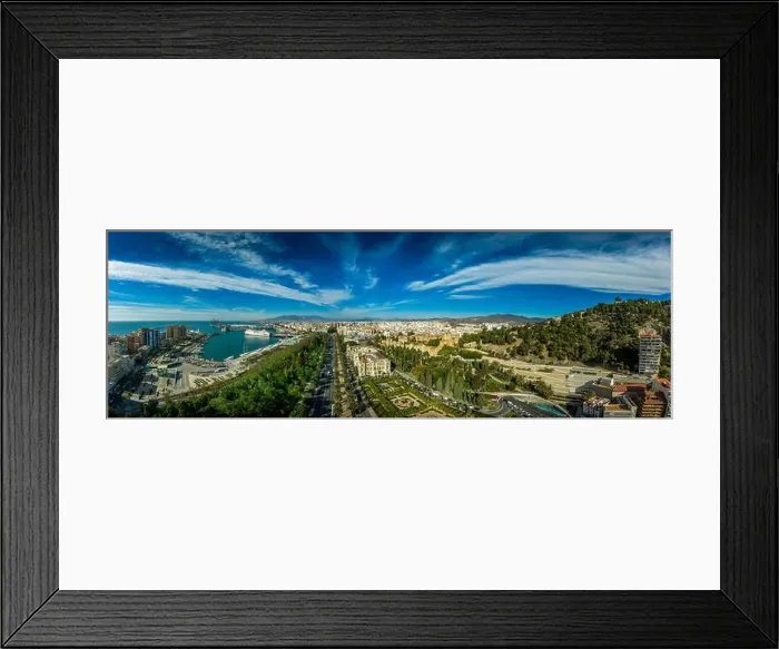 Framed Print : Aerial view of the Alcazaba in Malaga and the Castillo de Gibralfaro from the Moorish Arab times in Southern Spain Framed Print : Aerial view of the Alcazaba in Malaga and the Castillo de Gibralfaro from the Moorish Arab times in Southern Spain