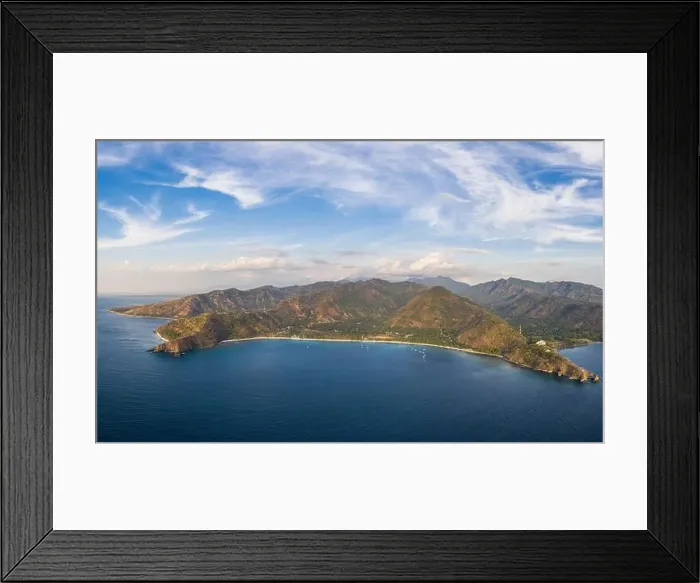 Framed Print : Stunning aerial view of the coast and beaches in Lombok near Senggigi in Indonesia