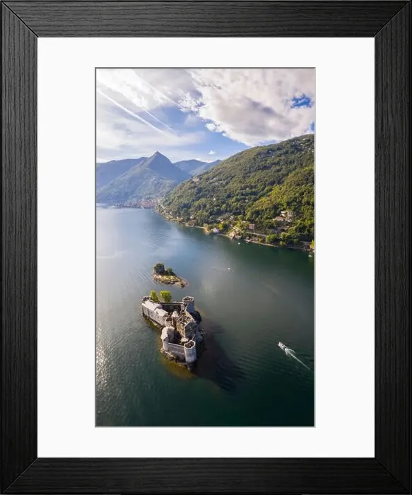 Framed Print : Aerial view of the medievals Castelli di Cannero, Lake Maggiore. Cannobio, Piedmont, Italy Framed Print : Aerial view of the medievals Castelli di Cannero, Lake Maggiore. Cannobio, Piedmont, Italy