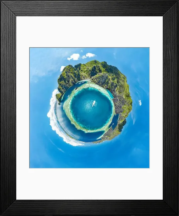 Framed Print : Little planet view of Coron island in Philippines Framed Print : Little planet view of Coron island in Philippines