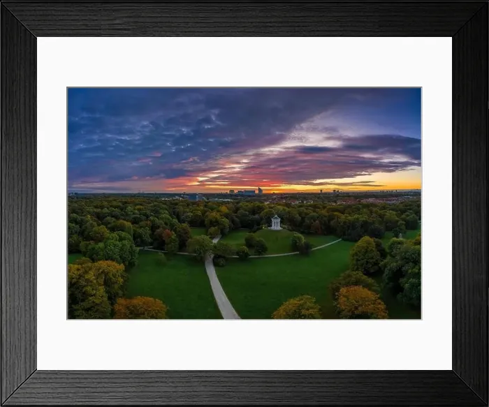 Framed Print : A wonderful early morning in Bavaria, Munich with a flight though the Englischer Garten Framed Print : A wonderful early morning in Bavaria, Munich with a flight though the Englischer Garten