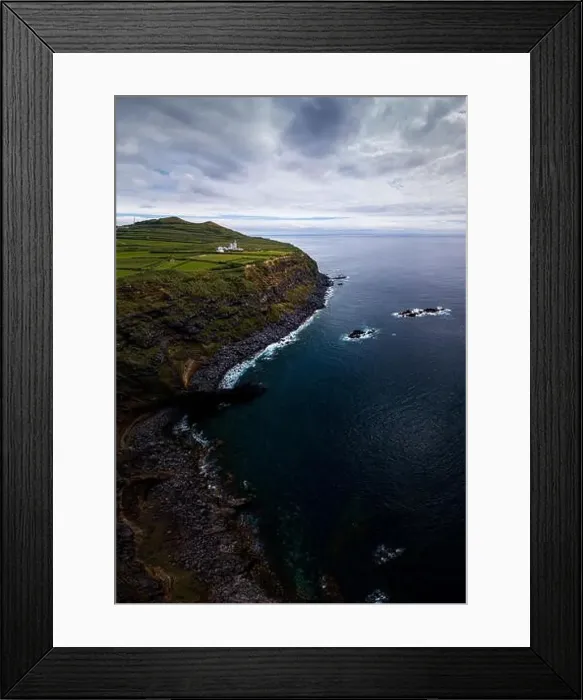 Framed Print : Vertorama / Panorama of a coastal region with lighthouse on Sao Miguel Framed Print : Vertorama / Panorama of a coastal region with lighthouse on Sao Miguel