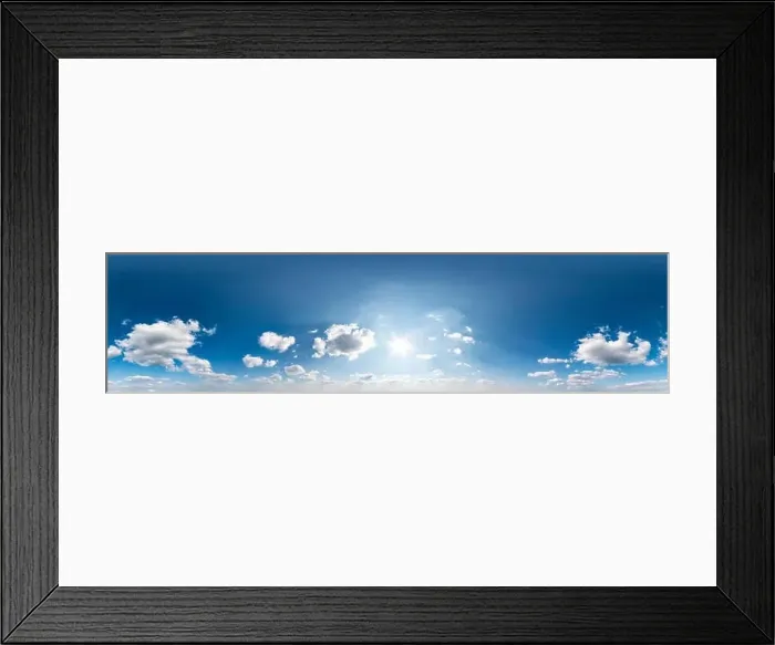 Framed Print : Seamless cloudy blue sky hdri panorama 360 degrees angle view with zenith Framed Print : Seamless cloudy blue sky hdri panorama 360 degrees angle view with zenith