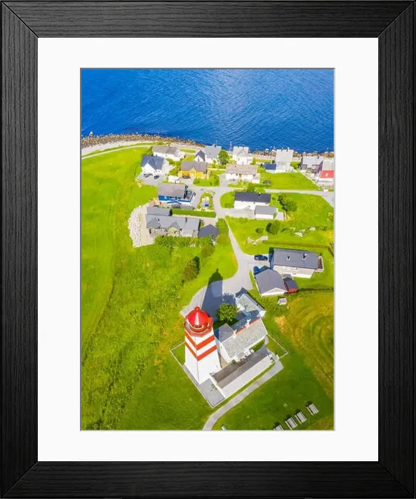Framed Print : Panoramic of Alnes Lighthouse and village from above, Godoya Island, Alesund, More og Romsdal County, Norway Framed Print : Panoramic of Alnes Lighthouse and village from above, Godoya Island, Alesund, More og Romsdal County, Norway