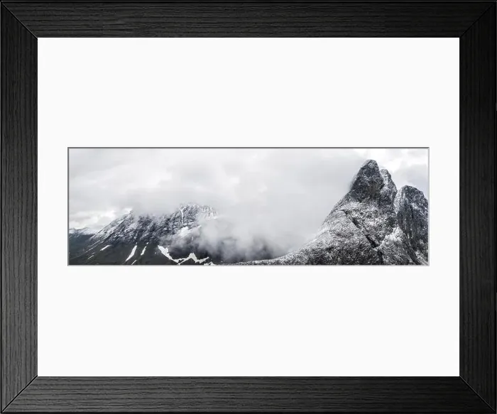 Framed Print : Aerial panoramic of Romsdalshornet mountain in a sea of clouds