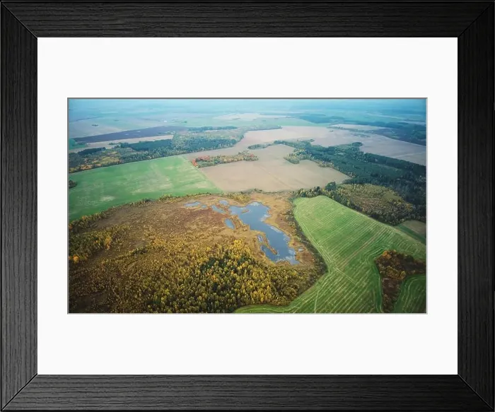Framed Print : Autumn field landscape aerial drone above top view Framed Print : Autumn field landscape aerial drone above top view