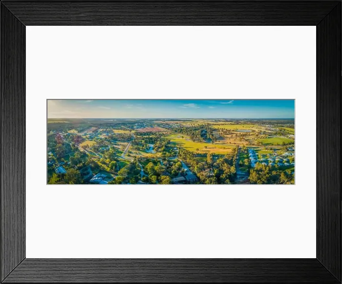 Framed Print : Aerial panorama of Moama in New South Wales, Australia Framed Print : Aerial panorama of Moama in New South Wales, Australia