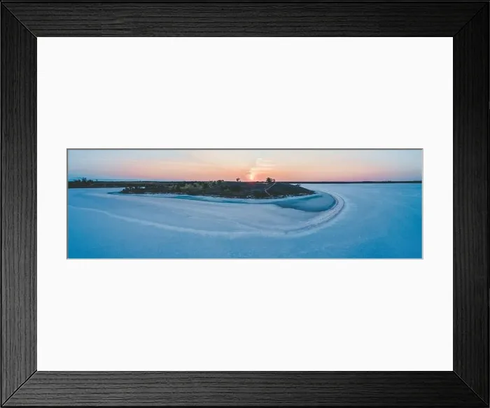 Framed Print : Lake Crosbie at sunset - wide aerial panorama Framed Print : Lake Crosbie at sunset - wide aerial panorama