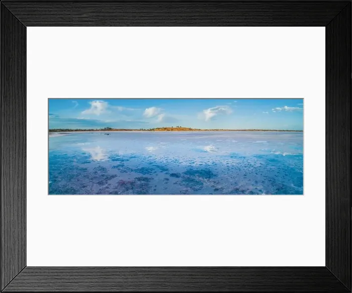 Framed Print : Wide panorama of clouds reflecting in salt lake Framed Print : Wide panorama of clouds reflecting in salt lake
