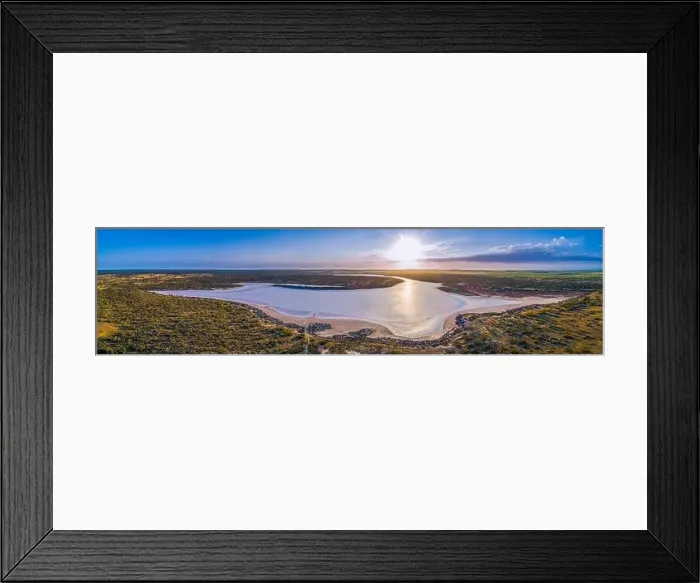 Framed Print : Wide panorama of pink salt lake Kenyon in Murray-Sunset National Park Framed Print : Wide panorama of pink salt lake Kenyon in Murray-Sunset National Park