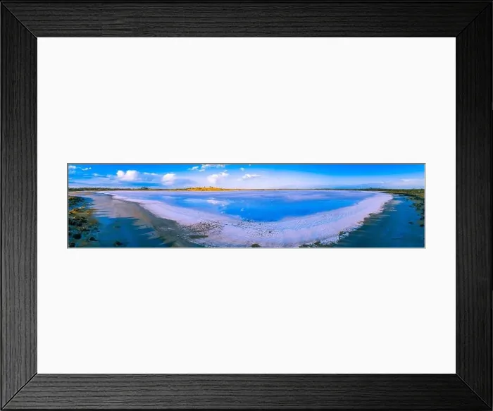 Framed Print : Clouds reflecting in the salt of lake crosbie in Australian desert - wide aerial panorama Framed Print : Clouds reflecting in the salt of lake crosbie in Australian desert - wide aerial panorama