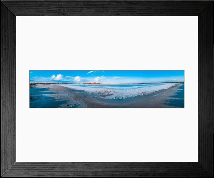 Framed Print : Wide panoramic landscape of salt lake Crosbie at sunrise Framed Print : Wide panoramic landscape of salt lake Crosbie at sunrise