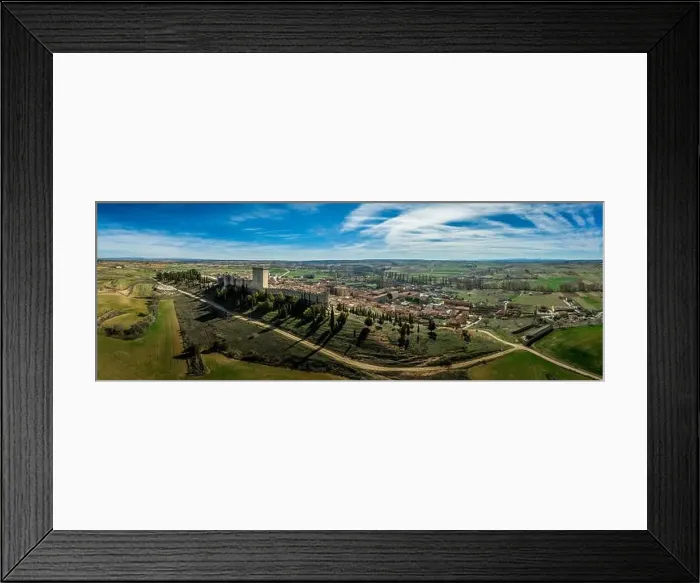 Framed Print : Penaranda de Duero aerial view of medieval castle Framed Print : Penaranda de Duero aerial view of medieval castle