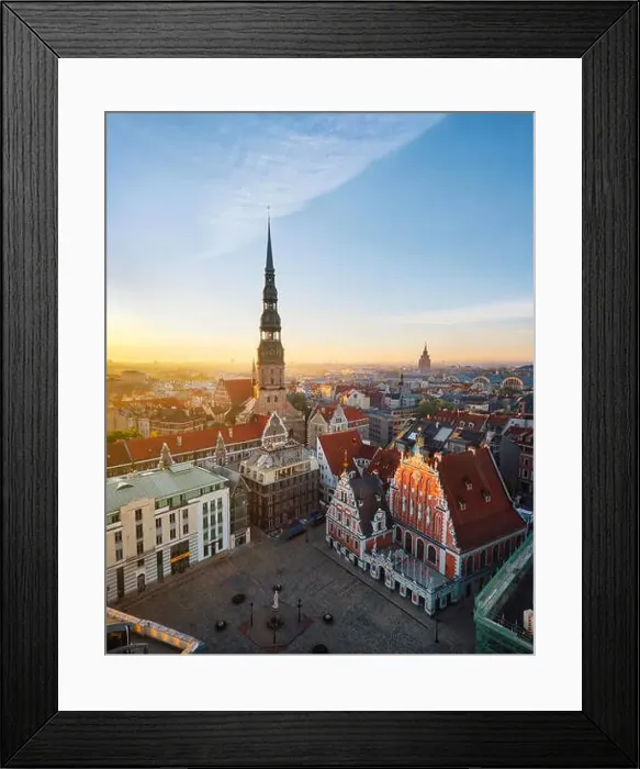 Framed Print : Sunrise over central Riga, Latvia, taken in May 2019 Framed Print : Sunrise over central Riga, Latvia, taken in May 2019
