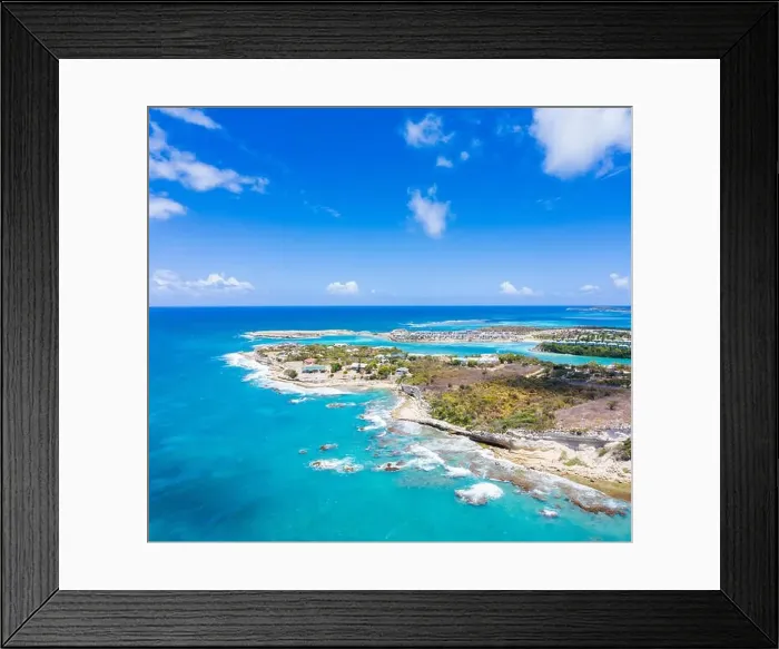 Framed Print : Aerial panoramic by drone of Long Bay