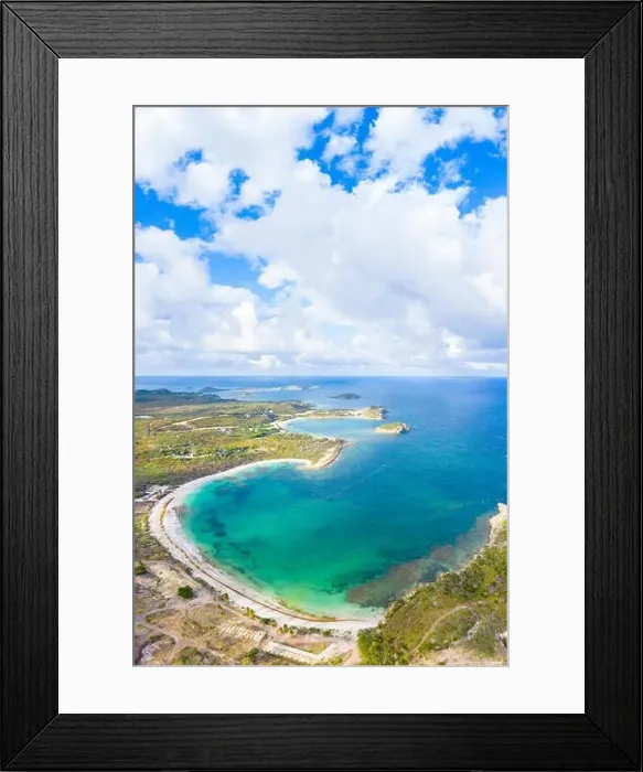 Framed Print : Aerial panoramic by drone of Half Moon Bay washed by Caribbean Sea Framed Print : Aerial panoramic by drone of Half Moon Bay washed by Caribbean Sea