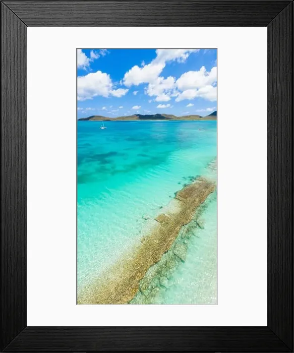 Framed Print : Aerial panoramic by drone of the transparent water of Caribbean Sea, Antilles, West Indies, Caribbean, Central America Framed Print : Aerial panoramic by drone of the transparent water of Caribbean Sea, Antilles, West Indies, Caribbean, Central America