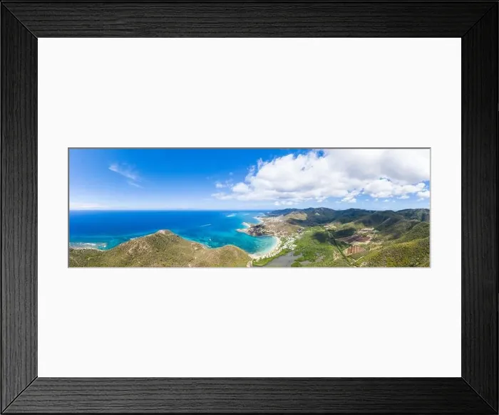 Framed Print : Aerial panoramic by drone of Carlisle Bay Beach Framed Print : Aerial panoramic by drone of Carlisle Bay Beach