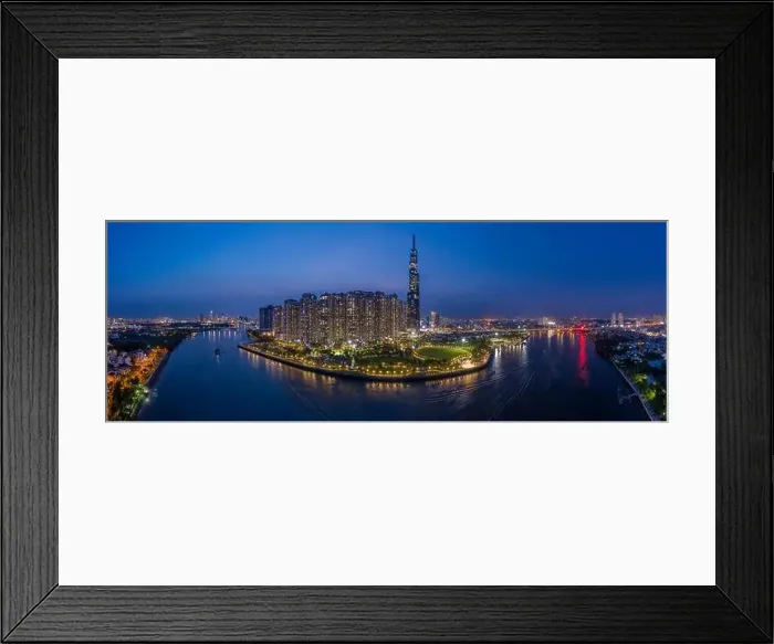 Framed Print : epic evening aerial panorama of Saigon Framed Print : epic evening aerial panorama of Saigon