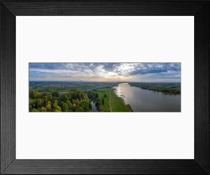 Framed Print : Panoramic view of the Rhine bridge Leverkusen. Aerial photography by drone Framed Print : Panoramic view of the Rhine bridge Leverkusen. Aerial photography by drone
