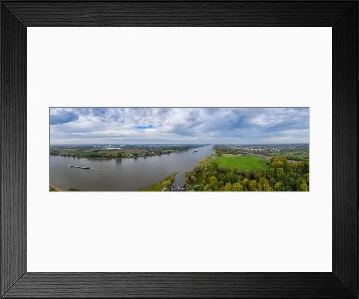 Framed Print : Panoramic view on the Rhine at Leverkusen. Aerial photography by drone Framed Print : Panoramic view on the Rhine at Leverkusen. Aerial photography by drone