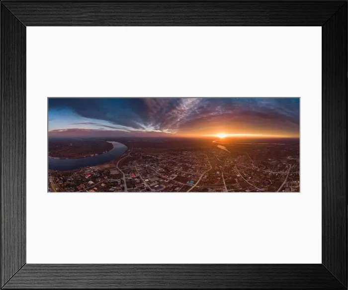 Framed Print : The village is filled with the energy of an early sunny morning. Beautiful dense clouds Framed Print : The village is filled with the energy of an early sunny morning. Beautiful dense clouds