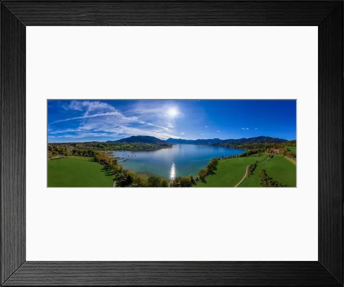 Framed Print : Fantastic panoramic view over the bavarian lake Tegernsee in autumn with fall colors, made by a drone Framed Print : Fantastic panoramic view over the bavarian lake Tegernsee in autumn with fall colors, made by a drone