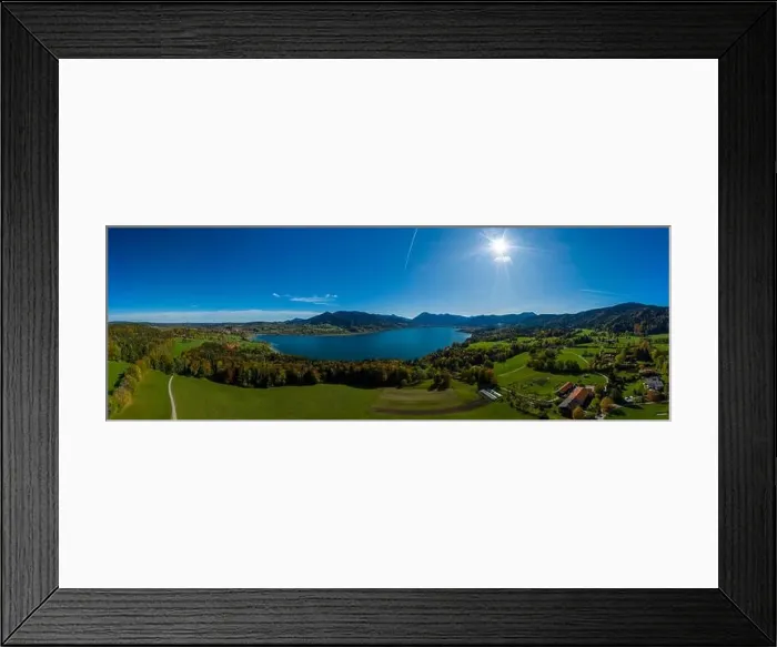 Framed Print : Fantastic panoramic view over the bavarian lake Tegernsee in autumn with fall colors, made by a drone at a sunny day Framed Print : Fantastic panoramic view over the bavarian lake Tegernsee in autumn with fall colors, made by a drone at a sunny day