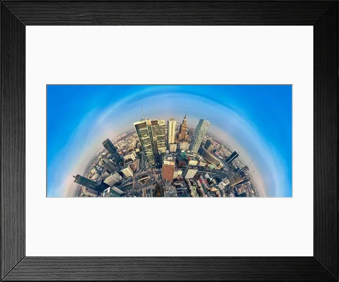 Framed Print : WARSAW, POLAND - OCTOBER 19, 2019: Beautiful panoramic aerial drone view to panorama cityscape of Warsaw modern City Framed Print : WARSAW, POLAND - OCTOBER 19, 2019: Beautiful panoramic aerial drone view to panorama cityscape of Warsaw modern City