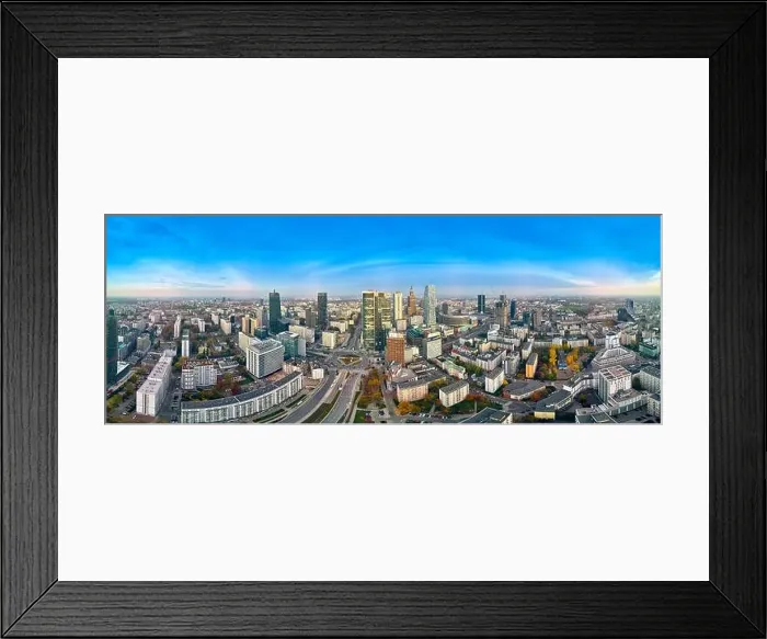 Framed Print : WARSAW, POLAND - OCTOBER 19, 2019: Beautiful panoramic aerial drone view to panorama cityscape of Warsaw modern City Framed Print : WARSAW, POLAND - OCTOBER 19, 2019: Beautiful panoramic aerial drone view to panorama cityscape of Warsaw modern City