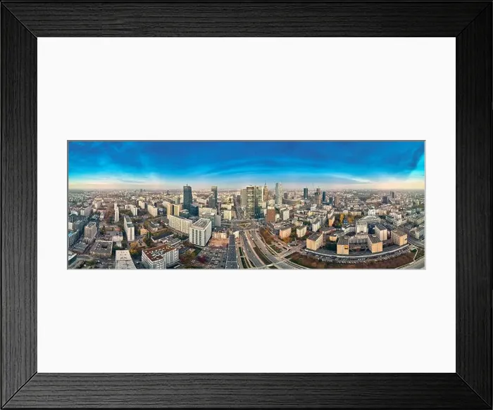 Framed Print : WARSAW, POLAND - OCTOBER 19, 2019: Beautiful panoramic aerial drone view to panorama cityscape of Warsaw modern City Framed Print : WARSAW, POLAND - OCTOBER 19, 2019: Beautiful panoramic aerial drone view to panorama cityscape of Warsaw modern City
