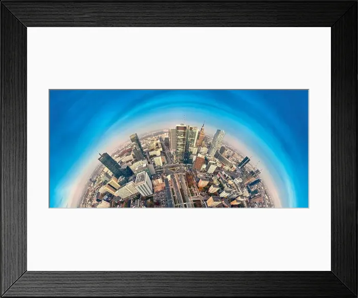 Framed Print : WARSAW, POLAND - OCTOBER 19, 2019: Beautiful panoramic aerial drone view to panorama cityscape of Warsaw modern City Framed Print : WARSAW, POLAND - OCTOBER 19, 2019: Beautiful panoramic aerial drone view to panorama cityscape of Warsaw modern City
