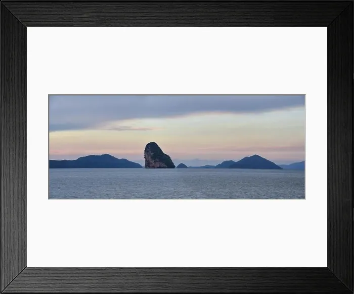 Framed Print : Island, Ocean views near Phuket Thailand with Blues Framed Print : Island, Ocean views near Phuket Thailand with Blues