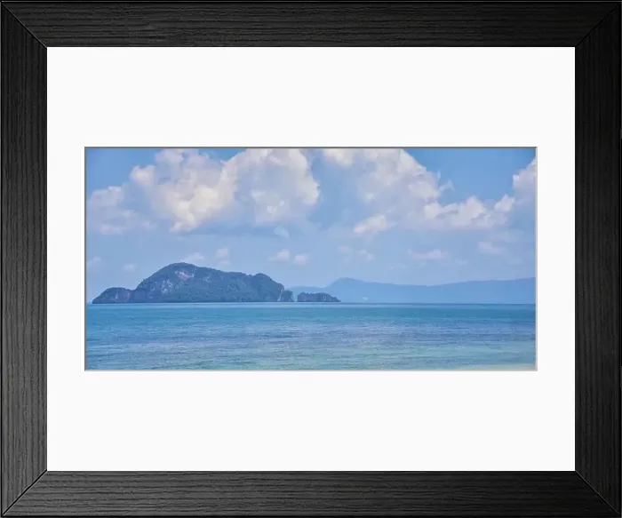 Framed Print : Island, Ocean views near Phuket Thailand with Blues Framed Print : Island, Ocean views near Phuket Thailand with Blues