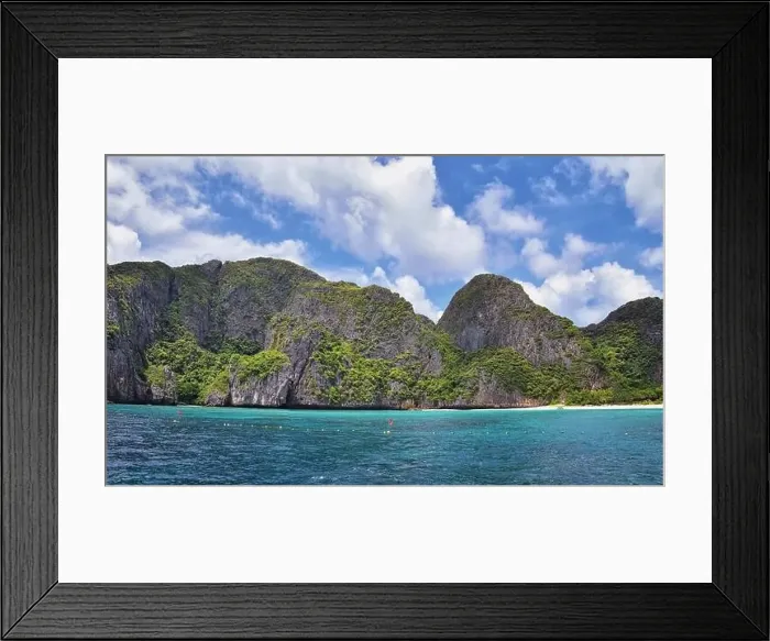 Framed Print : Island, Ocean views near Phuket Thailand with Blues Framed Print : Island, Ocean views near Phuket Thailand with Blues