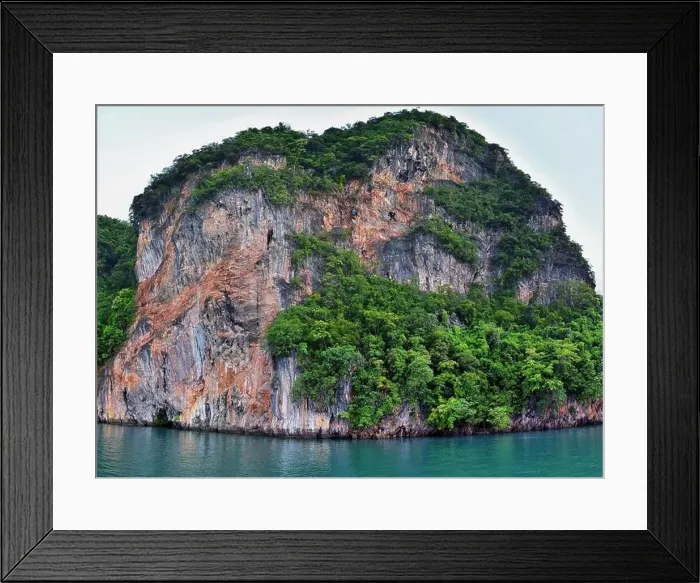 Framed Print : Island, Ocean views near Phuket Thailand with Blues Framed Print : Island, Ocean views near Phuket Thailand with Blues