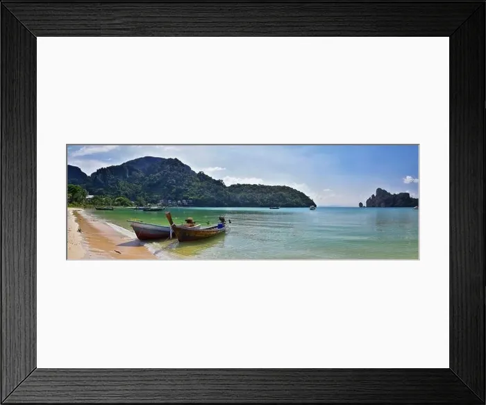 Framed Print : Island, Ocean views near Phuket Thailand with Blues Framed Print : Island, Ocean views near Phuket Thailand with Blues