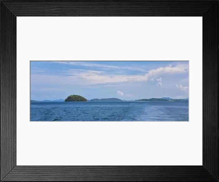 Framed Print : Island, Ocean views near Phuket Thailand with Blues Framed Print : Island, Ocean views near Phuket Thailand with Blues
