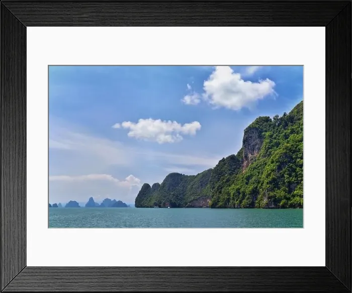 Framed Print : Island, Ocean views near Phuket Thailand with Blues Framed Print : Island, Ocean views near Phuket Thailand with Blues