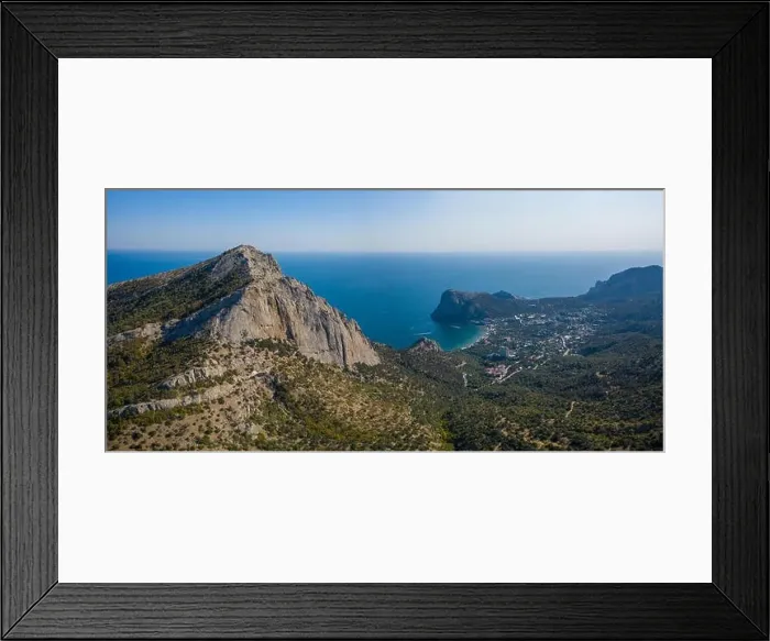 Framed Print : Coral reef Falcon over the city of New World with a beautiful bay on the Black Sea. Noviy Svet Framed Print : Coral reef Falcon over the city of New World with a beautiful bay on the Black Sea. Noviy Svet