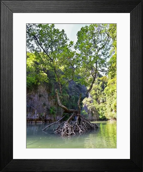Framed Print : Island, Ocean views near Phuket Thailand with Blues Framed Print : Island, Ocean views near Phuket Thailand with Blues