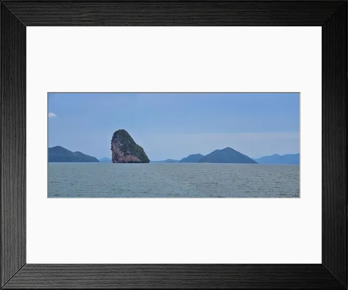 Framed Print : Island, Ocean views near Phuket Thailand with Blues Framed Print : Island, Ocean views near Phuket Thailand with Blues